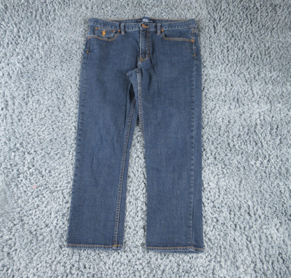 Ralph Lauren Sport Jeans Womens 12 Blue Denim Straight Leg 34x24*
